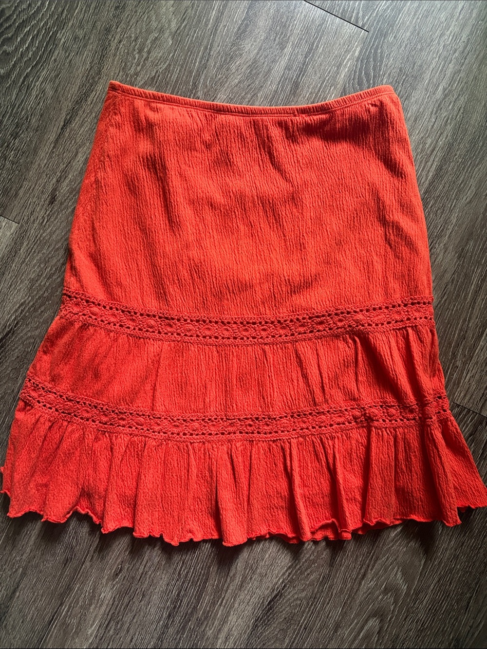 Y2K 🍊Orange Tiered Midi Skirt